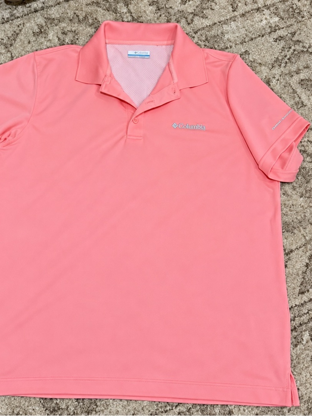 Columbia Men’s Pink Performance Polo - Lightweight Golf Shirt